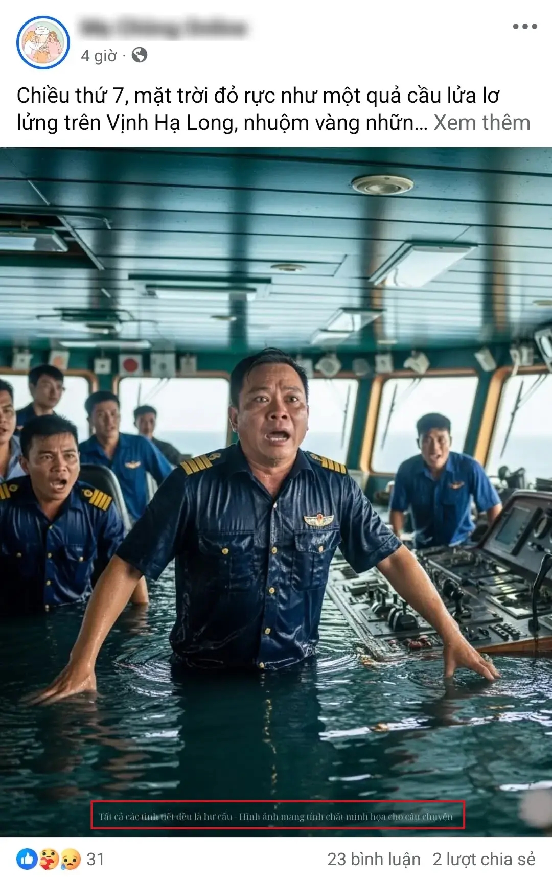 Chú thích nhỏ khó nhận biết trong bài viết giả mạo